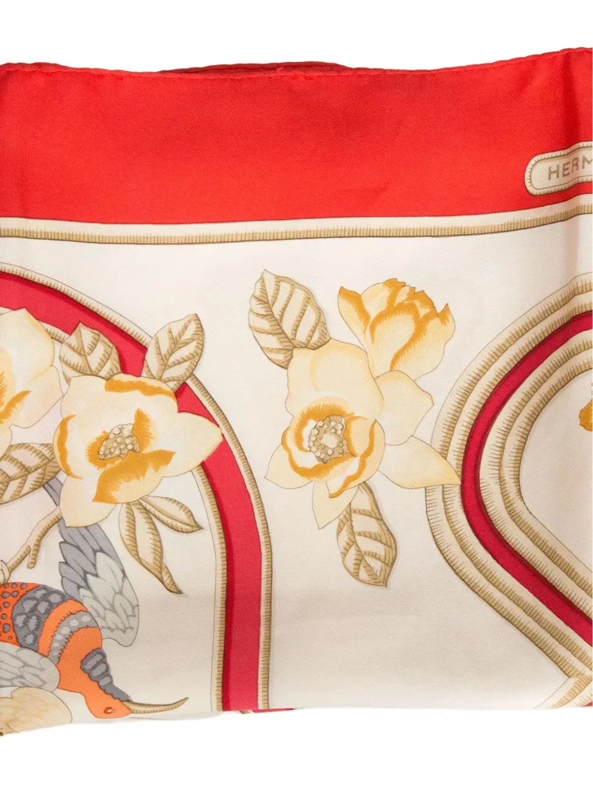 Hermès ビンテージ 1991 Caraïbes シルクスカーフ - レッド - 画像2