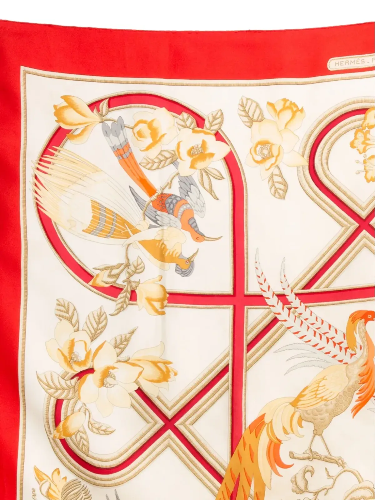 Hermès ビンテージ 1991 Caraïbes シルクスカーフ - レッド - 画像3
