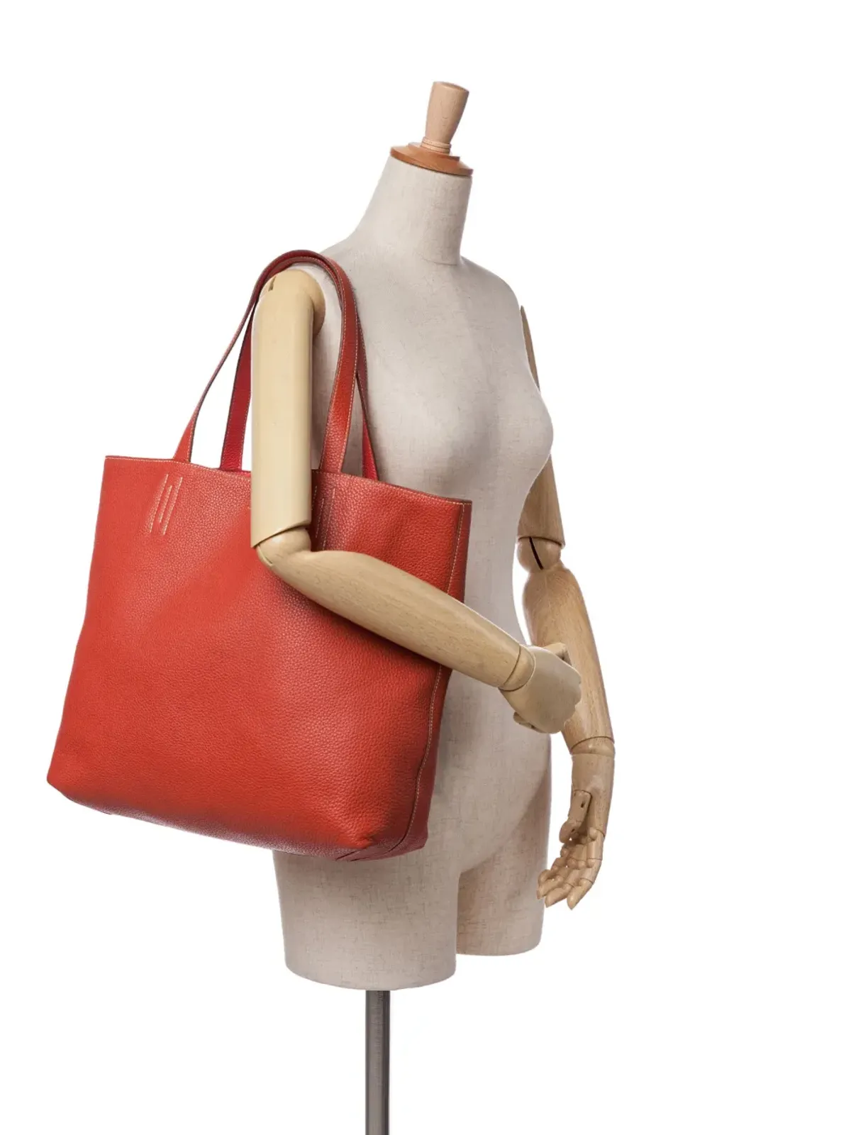 Hermès ビンテージ 2014 Clemence Double Sens 36 トートバッグ オレンジ - 画像2