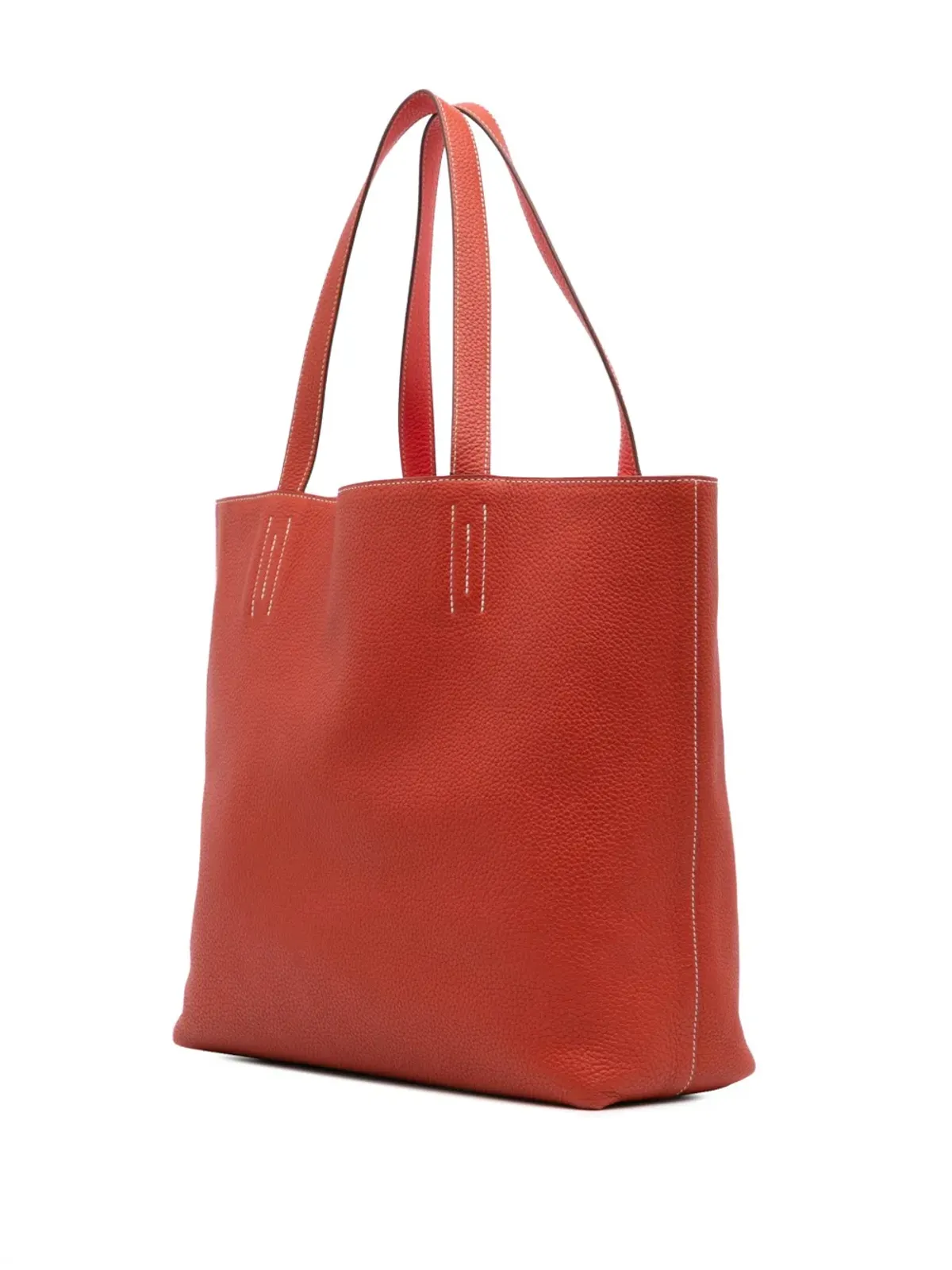 Hermès ビンテージ 2014 Clemence Double Sens 36 トートバッグ オレンジ - 画像3