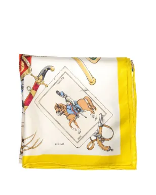 Hermès ビンテージ 1970年代 Cavalerie Française シルクスカーフ - イエロー - サムネイル1