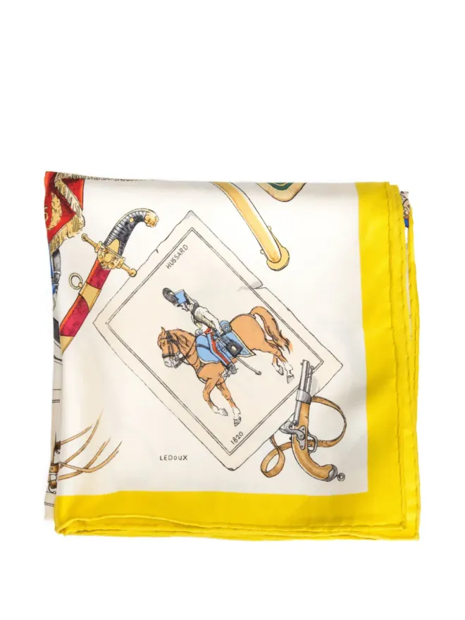 Hermès Pre-Owned Hermès ビンテージ 1970年代 Cavalerie Française シルクスカーフ - イエローの商品画像