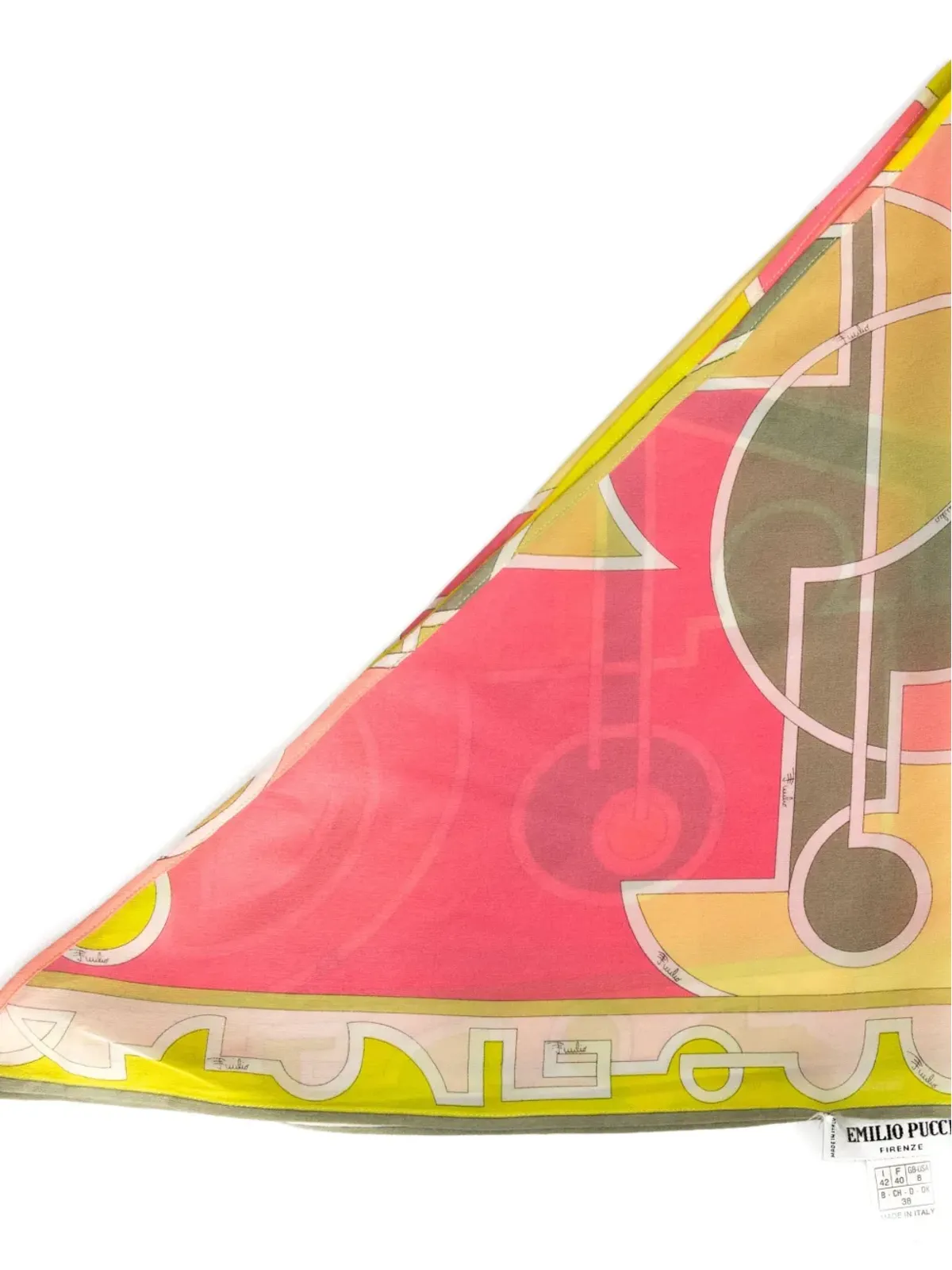 PUCCI Pre-Owned 2000年代 ピンクのシルク三角形スカーフ - 画像2