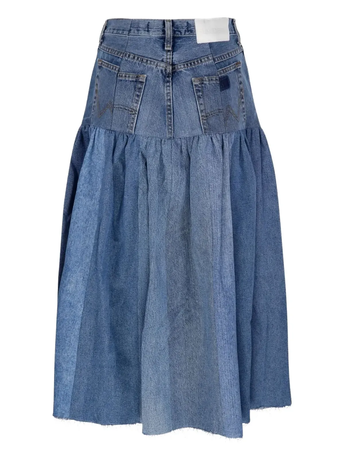 E.L.V DENIM Harvard ラッフル ミディ デニムスカート - 画像2