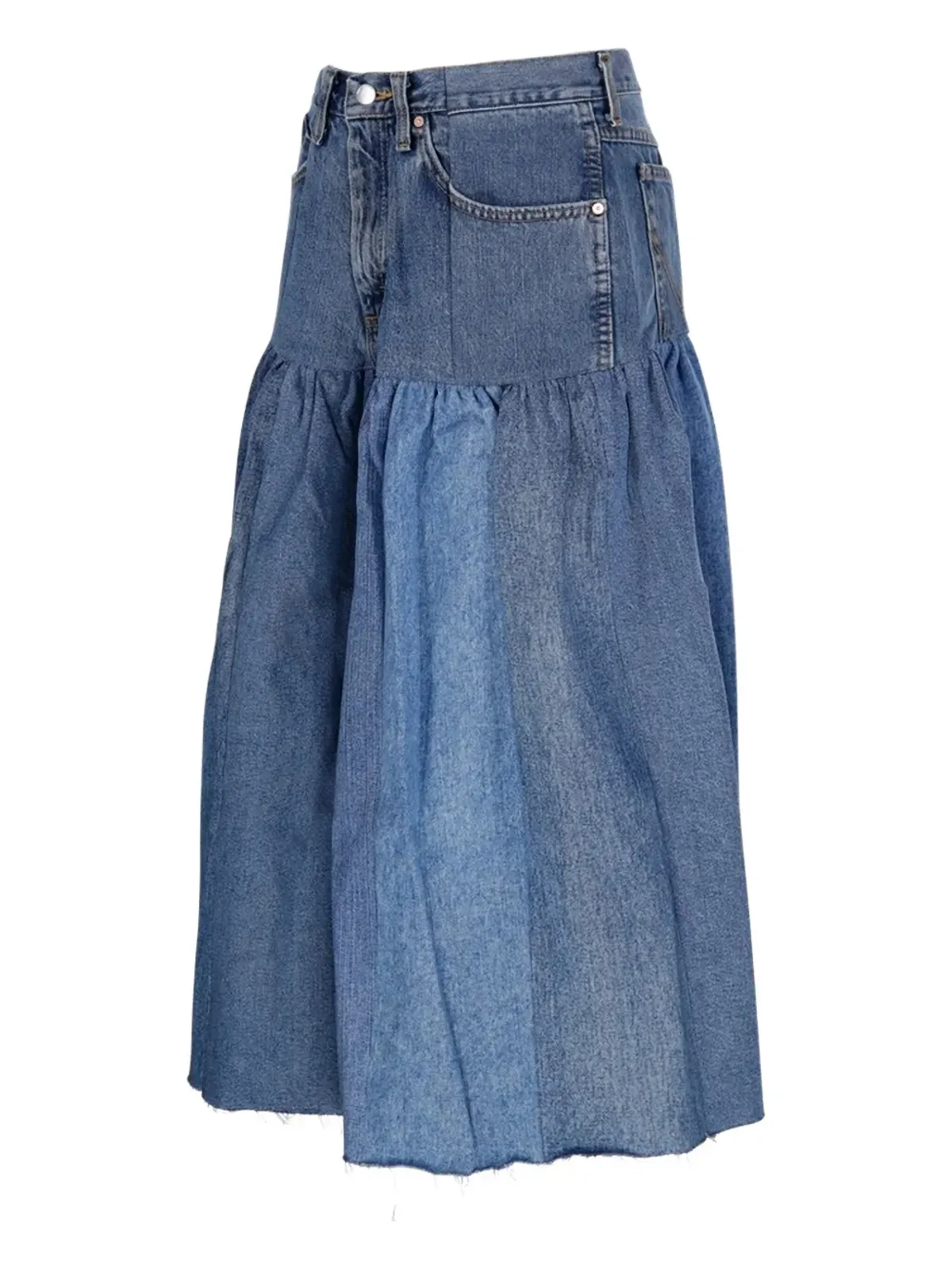 E.L.V DENIM Harvard ラッフル ミディ デニムスカート - 画像3