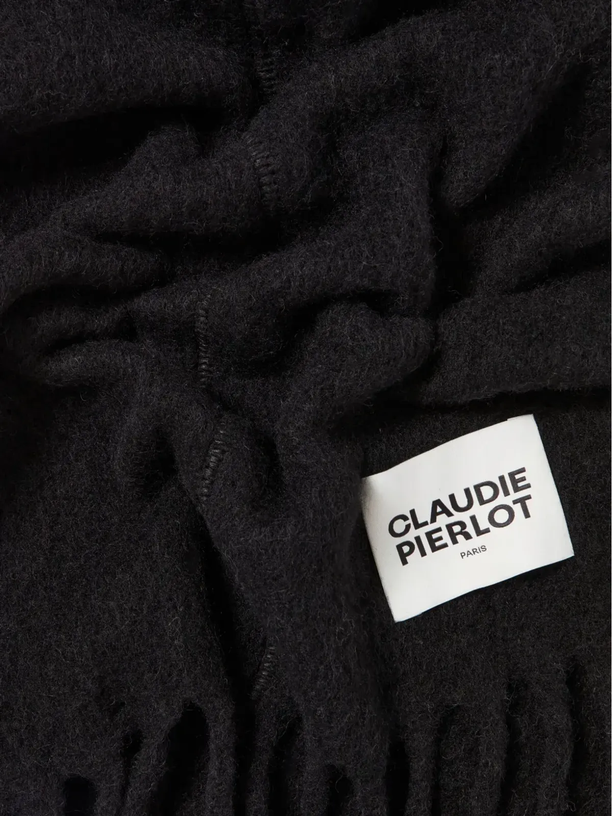 Claudie Pierlot フリンジスカーフ - ブラック - 画像2