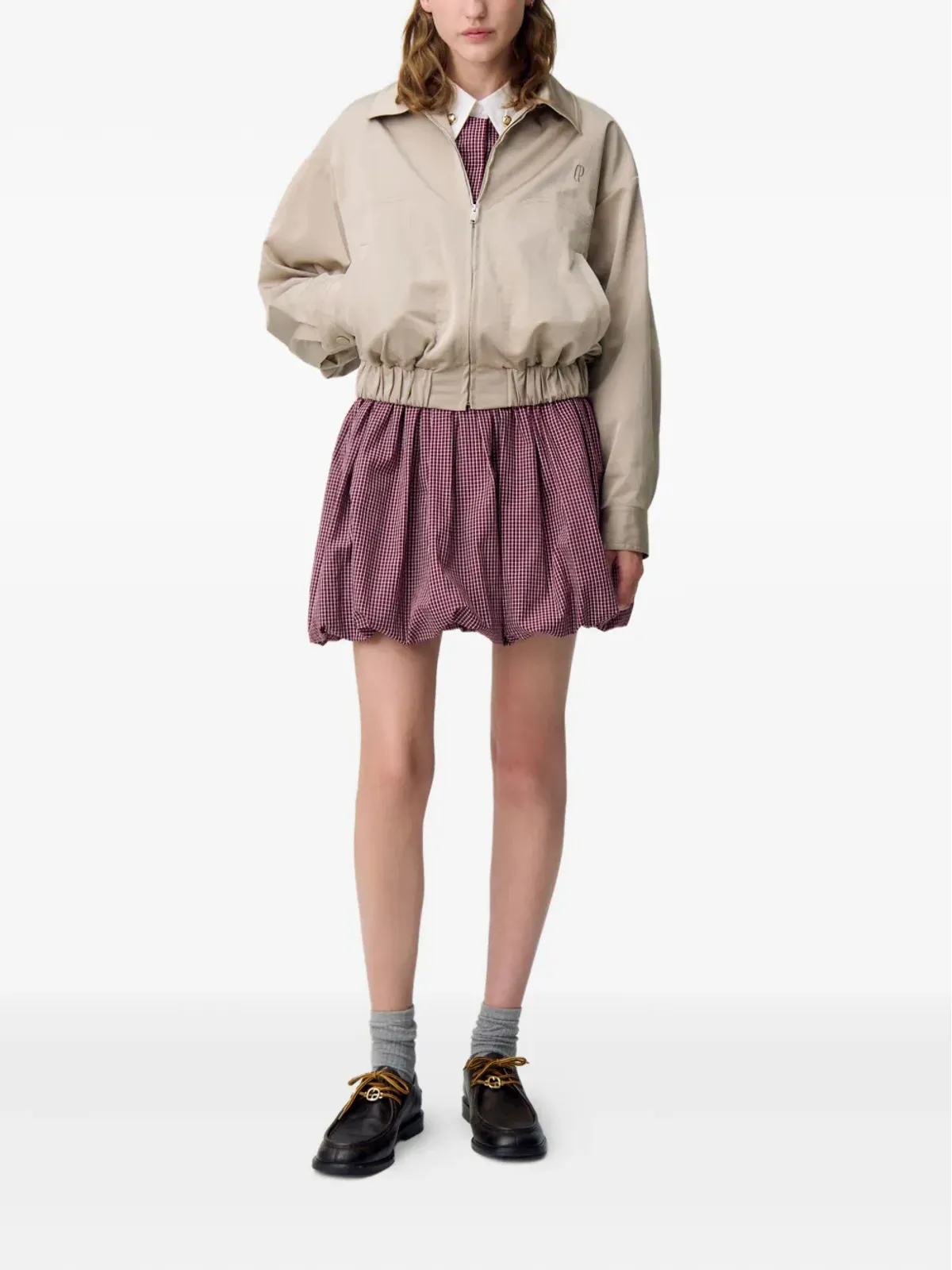 Claudie Pierlot ロゴ刺繍ジップアップジャケット - 画像2