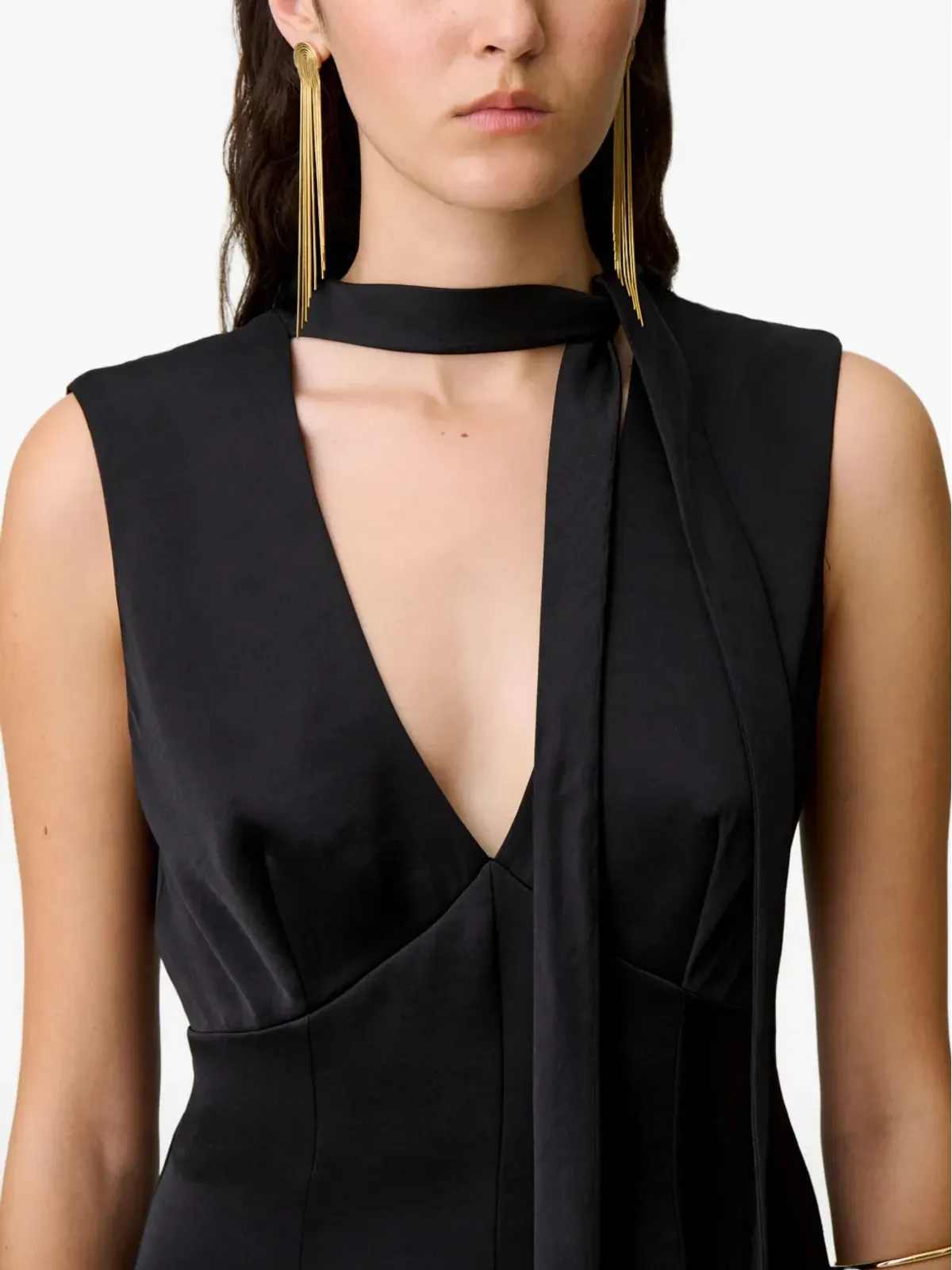 Claudie Pierlot ネックタイ付きノースリーブジャンプスーツ - 画像5