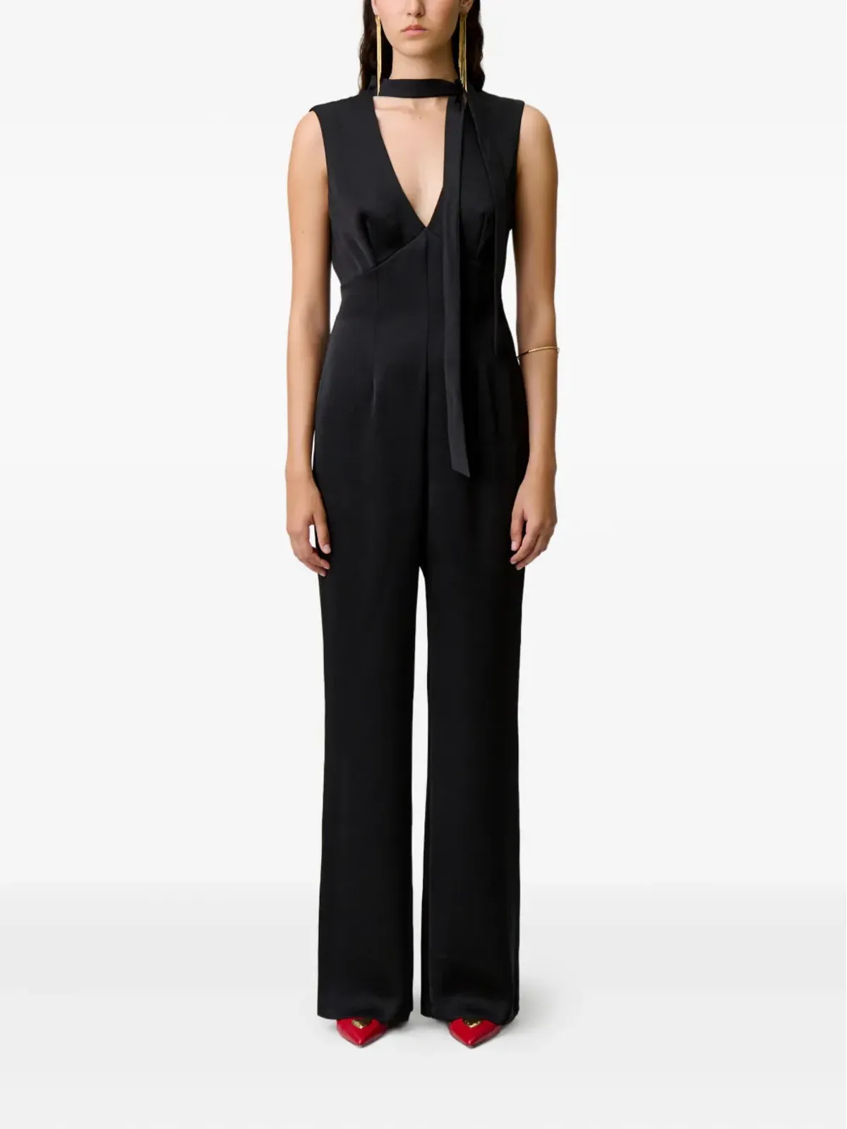 Claudie Pierlot ネックタイ付きノースリーブジャンプスーツ - 画像2