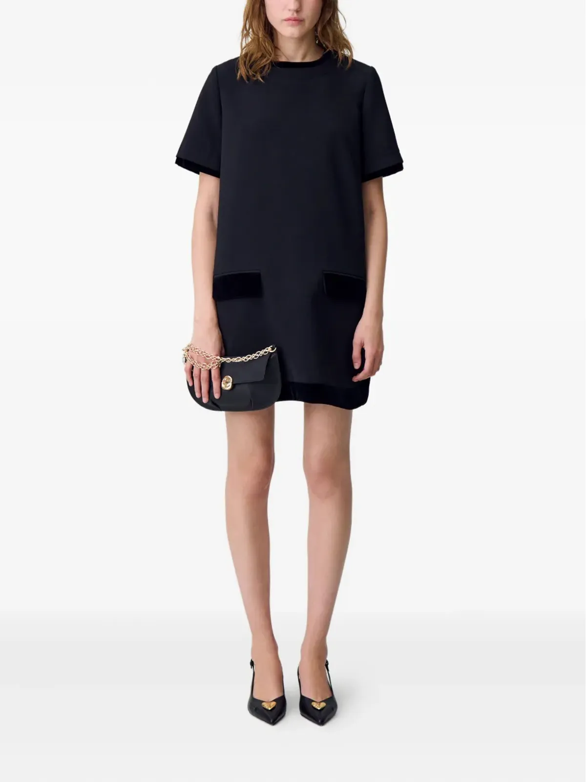 Claudie Pierlot ベルベットの縁取りドレス - ブラック - 画像2