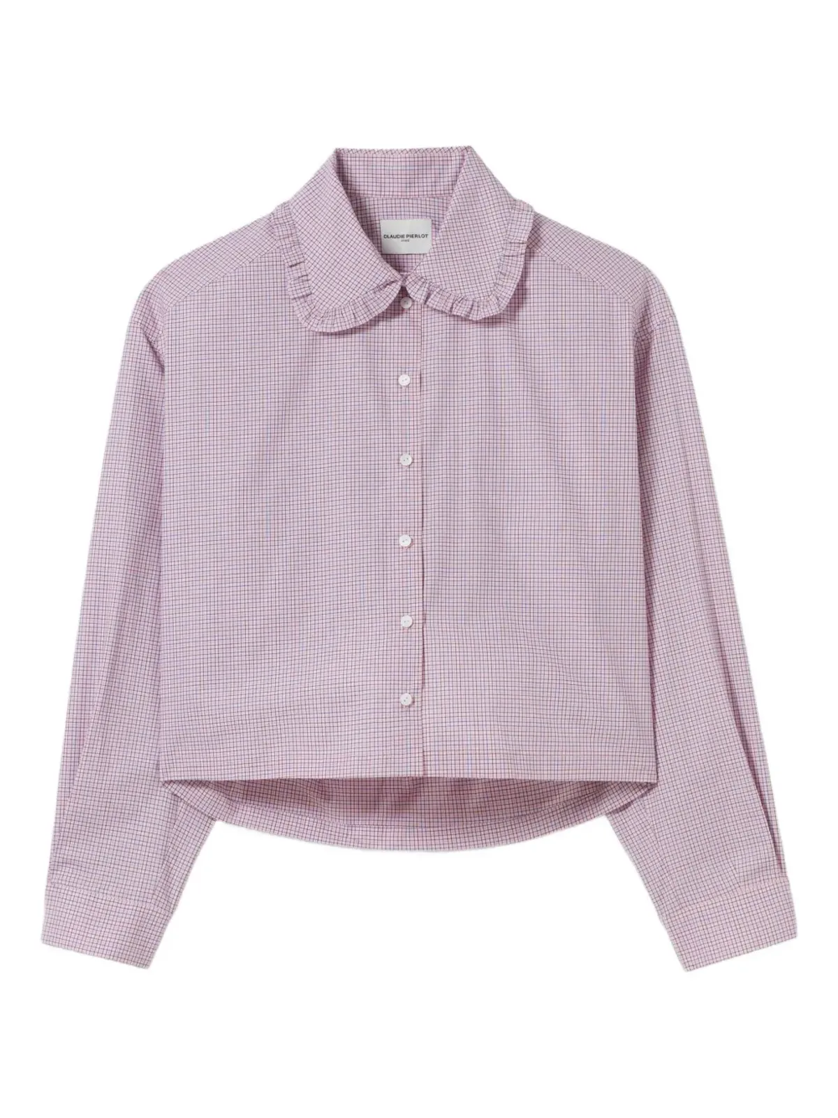Claudie Pierlot チェック柄フリルカラーシャツ - 画像1