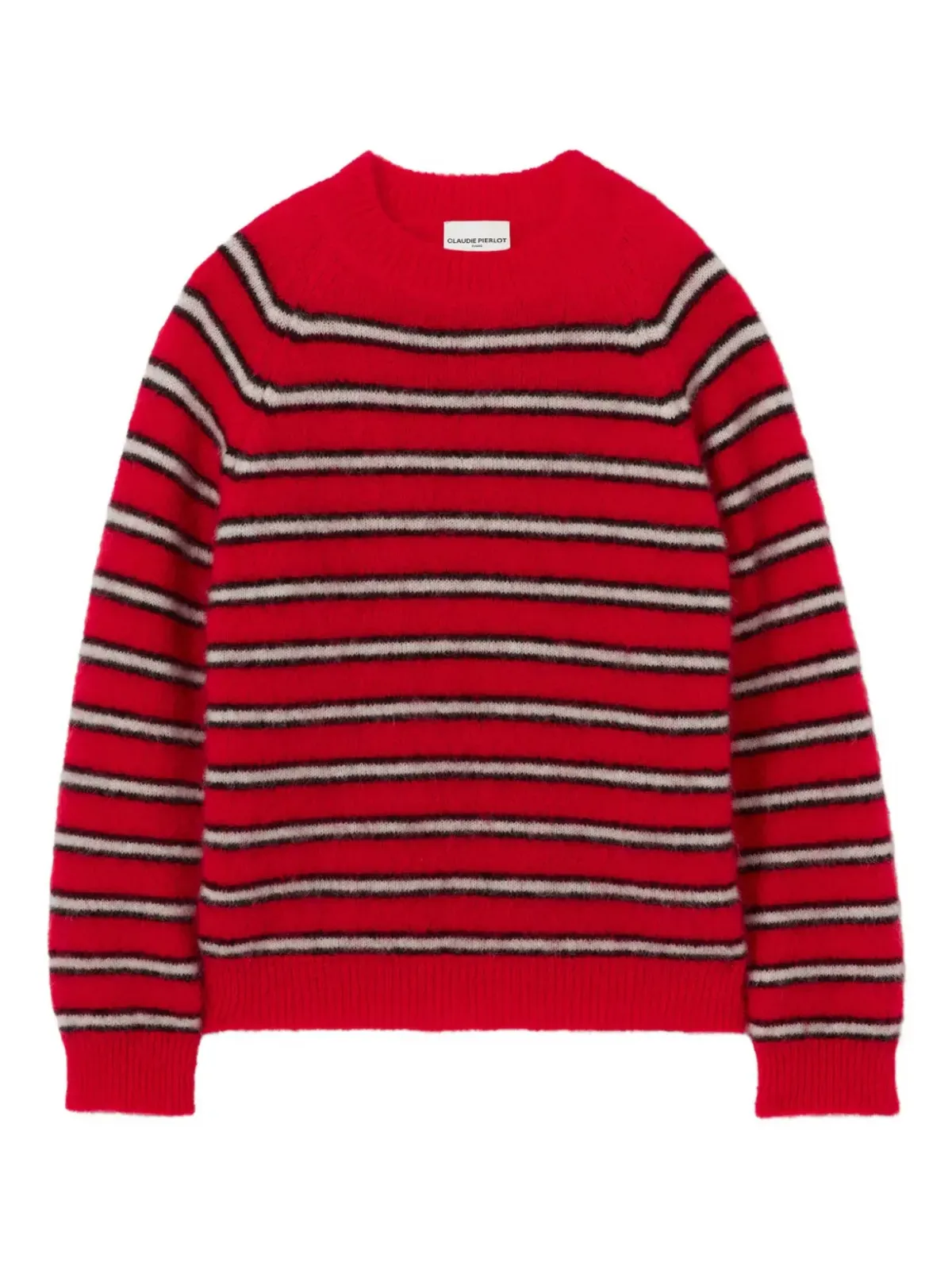 Claudie Pierlot ストライプ柄 クルーネックセーター レッド - 画像1