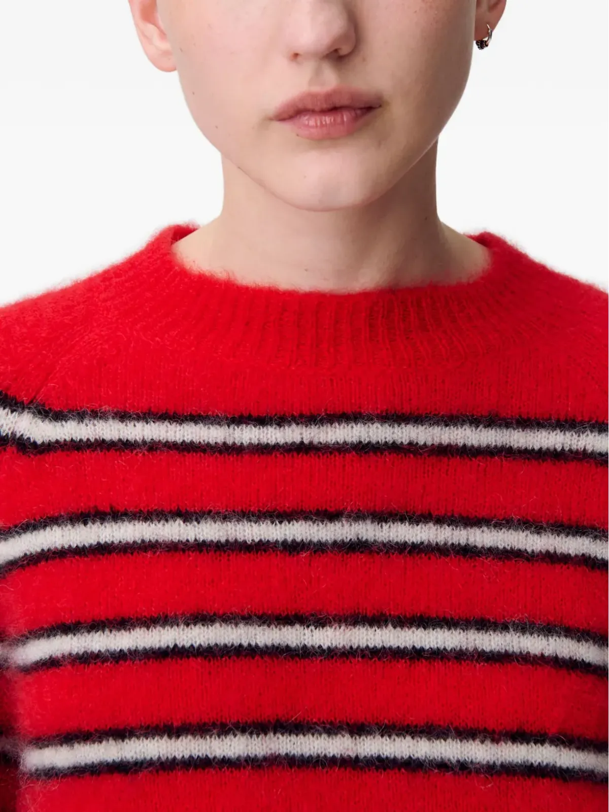 Claudie Pierlot ストライプ柄 クルーネックセーター レッド - 画像5