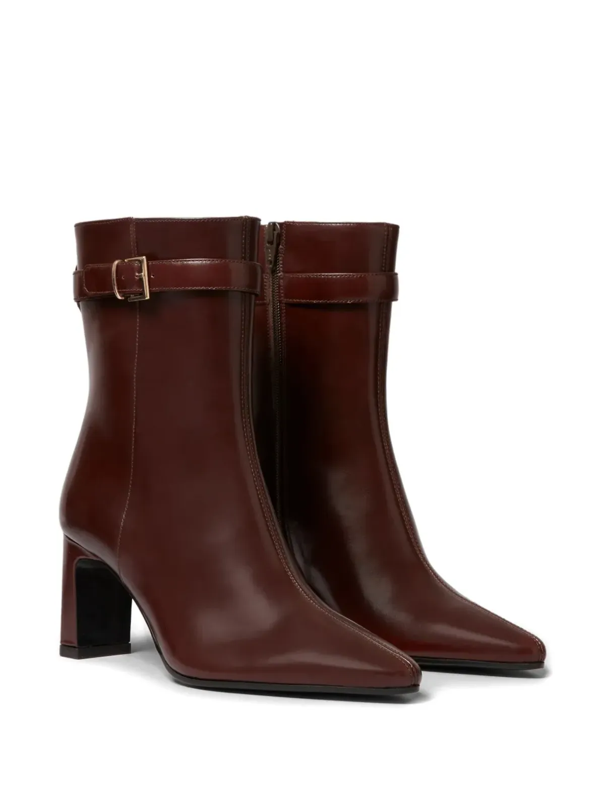 Claudie Pierlot バックルストラップ付き ポインテッドトゥ アンクルブーツ - 画像2