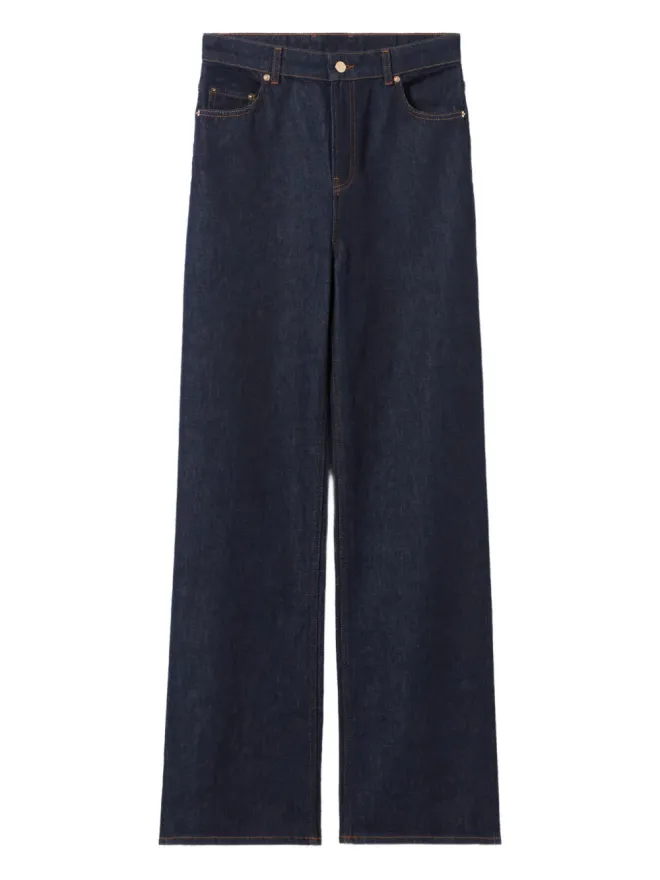 Claudie Pierlot Claudie Pierlot ストレートレッグ レザーパッチ ジーンズの商品画像