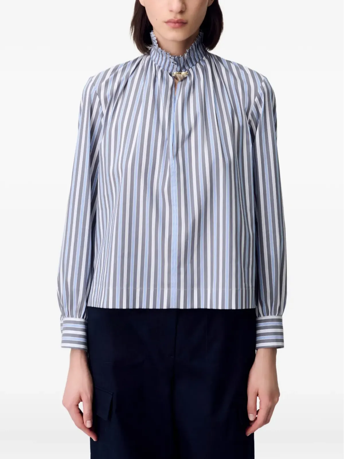 Claudie Pierlot ストライプコットン・トップス - 画像5