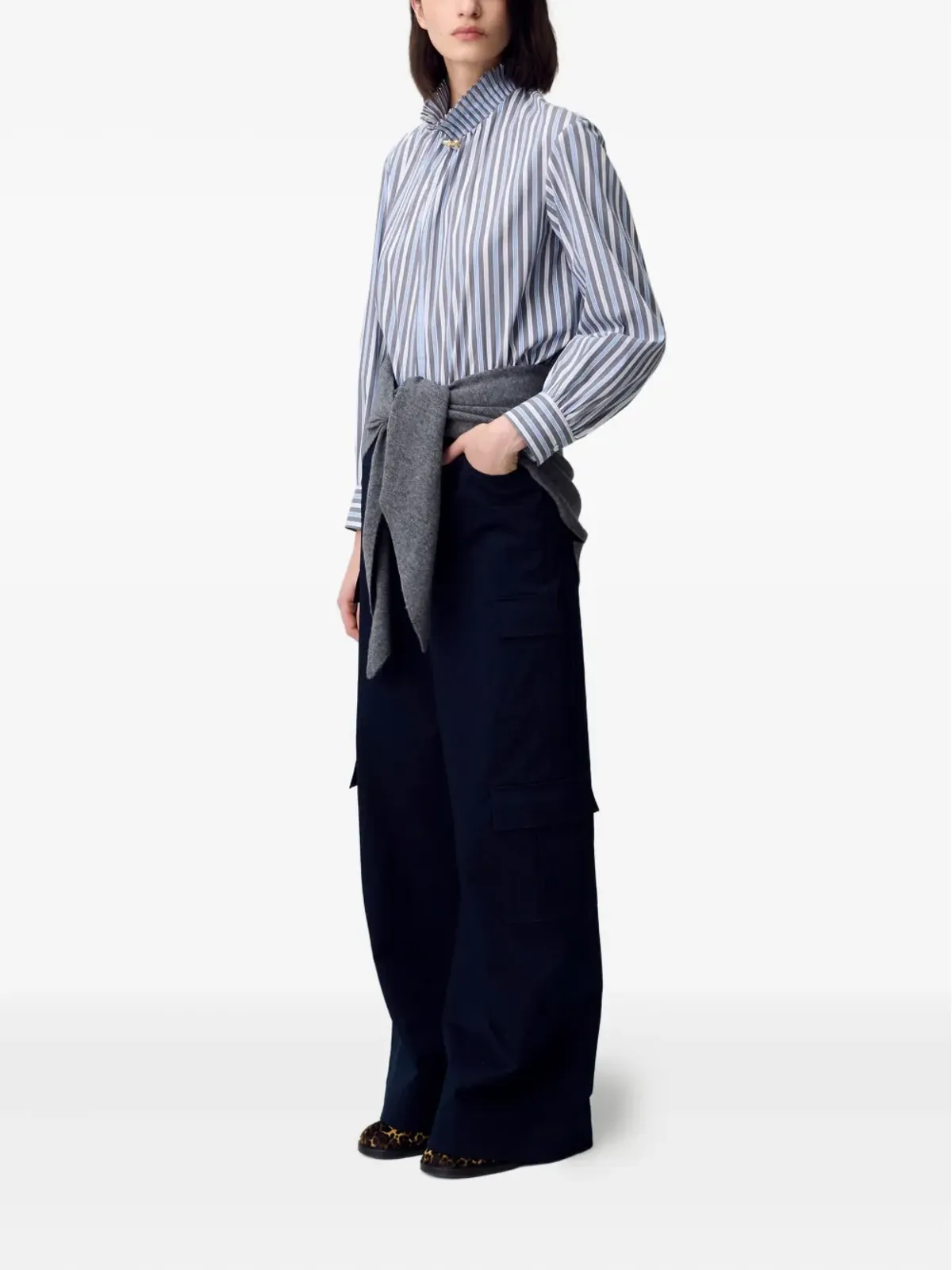 Claudie Pierlot ストライプコットン・トップス - 画像3