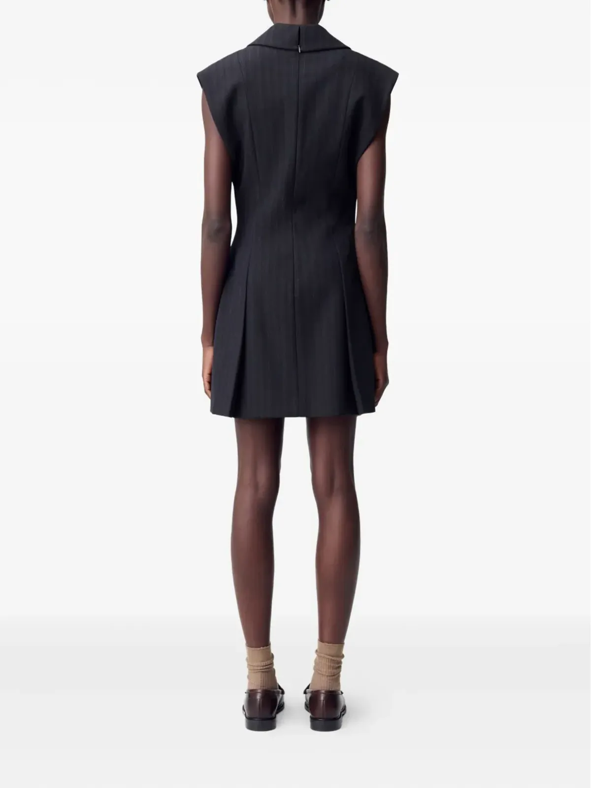 Claudie Pierlot ピンストライプ ノースリーブドレス - ブラック - 画像4