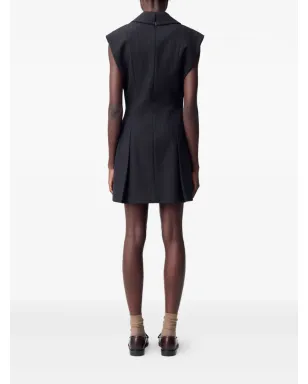 Claudie Pierlot ピンストライプ ノースリーブドレス - ブラック - サムネイル4