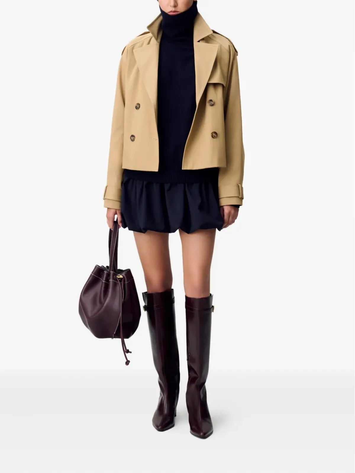 Claudie Pierlot クロップドトレンチジャケット - 画像2