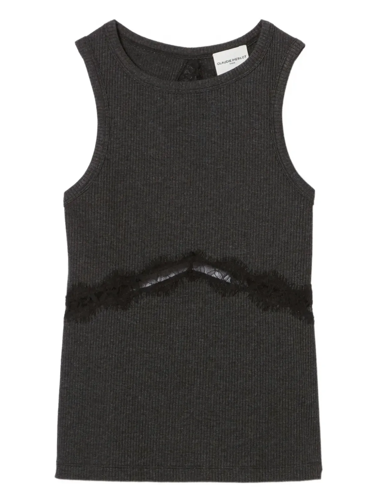 Claudie Pierlot レースインサート付きリブニットトップス - 画像1