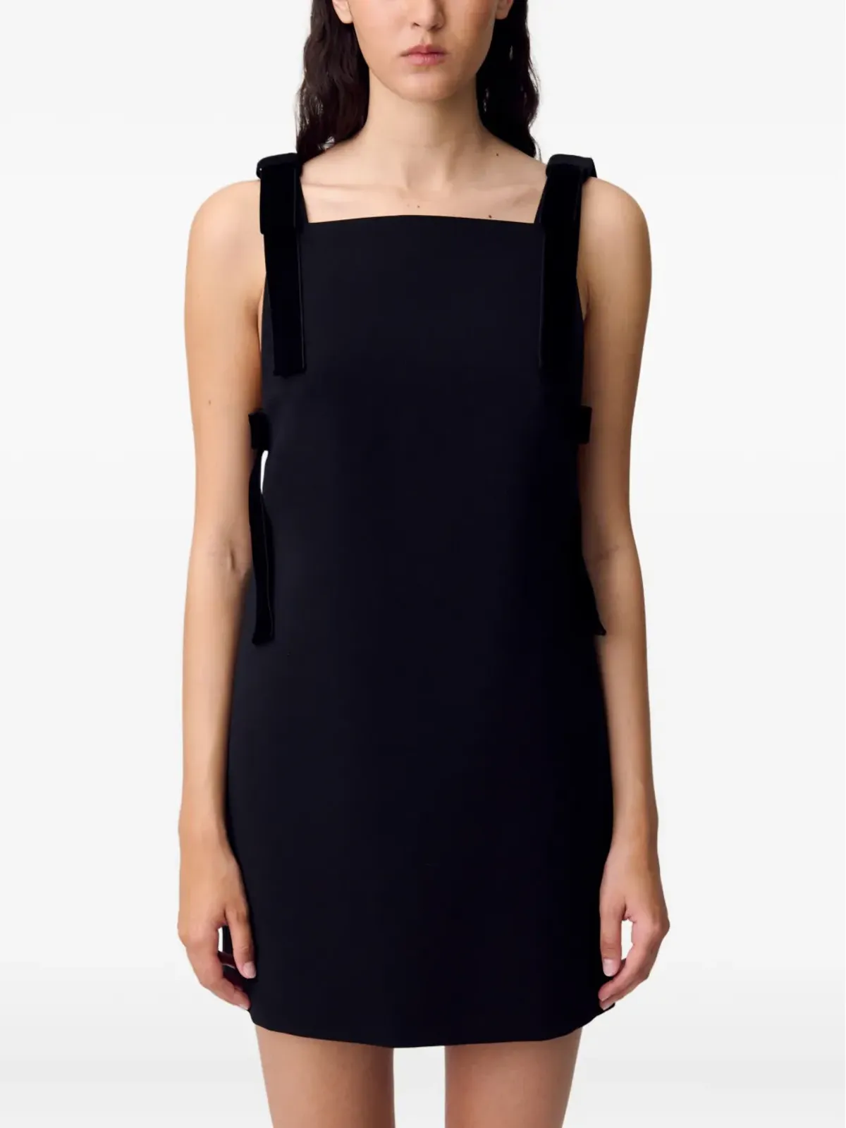 Claudie Pierlot ベルベットトリムスクエアネックミニドレス - 画像5