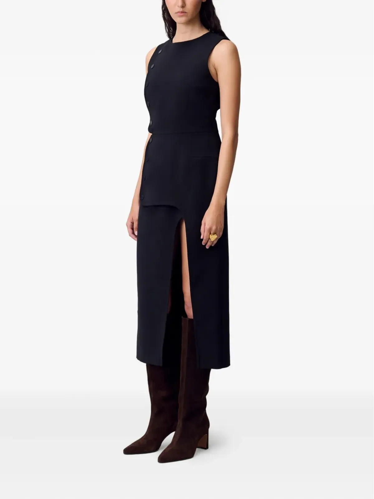 Claudie Pierlot ボタンディテール付きミディドレス - 画像3