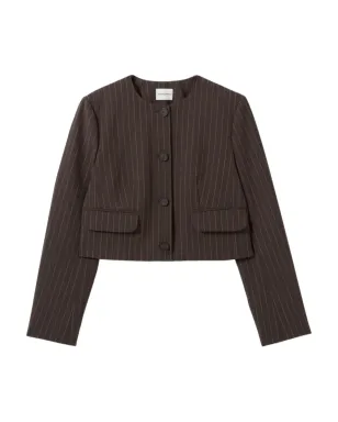 Claudie Pierlot ピンストライプ柄クロップドジャケット - サムネイル1