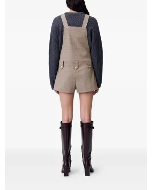 Claudie Pierlot チェック柄ダンガリー生地のサロペット風プレイスーツ - サムネイル4