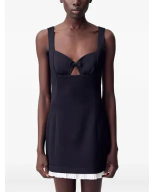 Claudie Pierlot リボンディテール プリーツ ミニドレス ブラック - サムネイル5