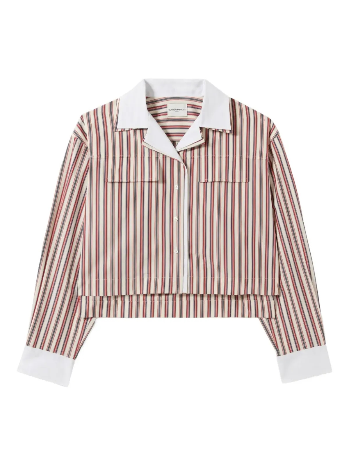 Claudie Pierlot ストライプ柄ポケットシャツ - 画像1