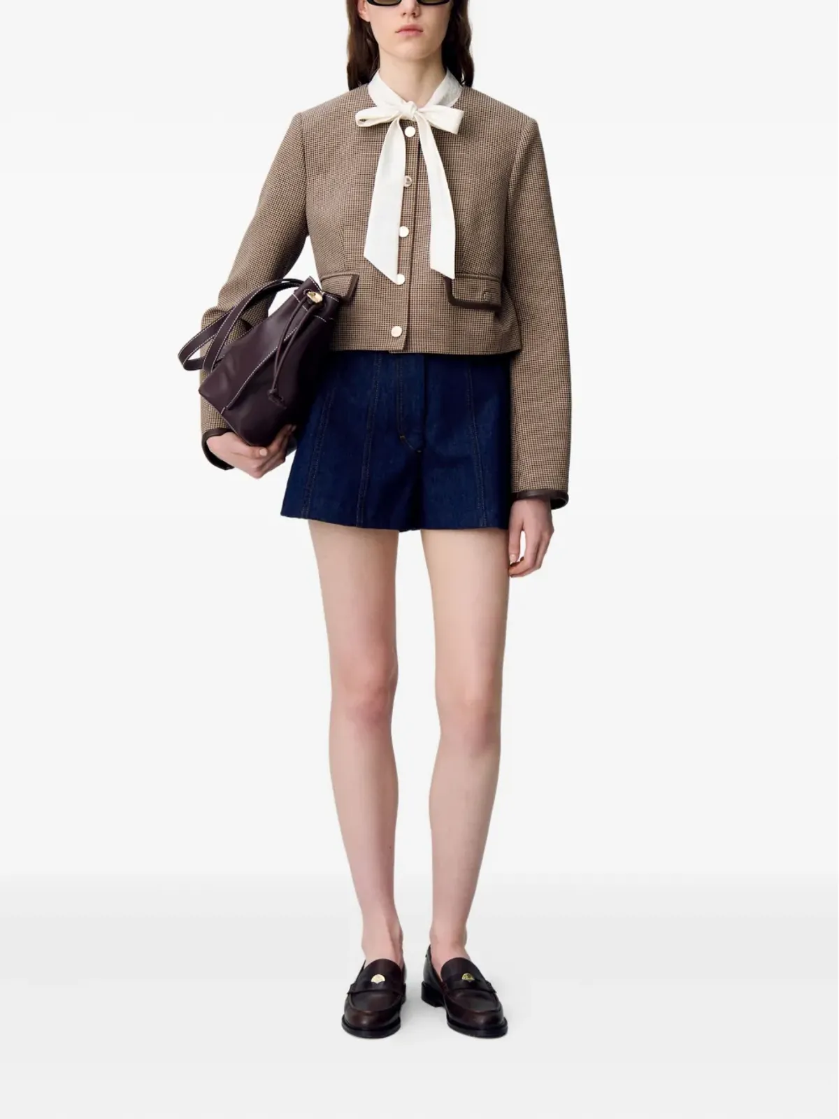 Claudie Pierlot 千鳥格子柄クロップドジャケット - 画像2