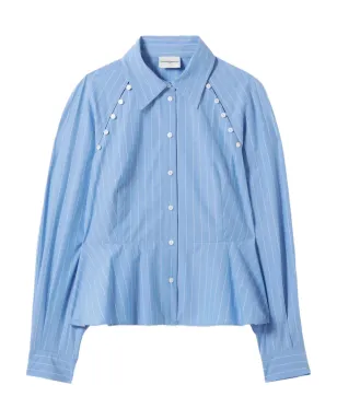 Claudie Pierlot ピンストライプシャツ - ブルー - サムネイル1