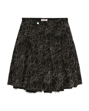 MASU flocky-web pleated shorts - Black - サムネイル1