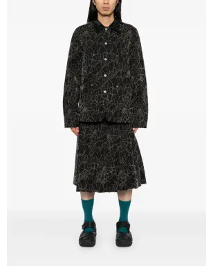 MASU flocky-web pleated shorts - Black - サムネイル2