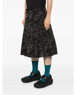 MASU flocky-web pleated shorts - Black - サムネイル3