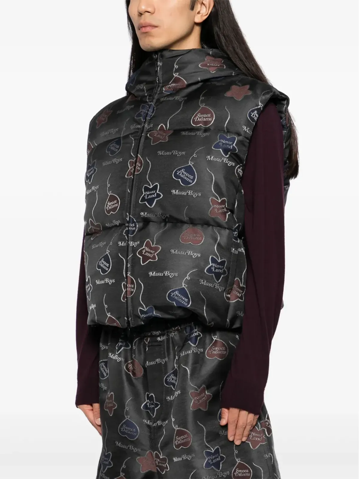 MASU Falling Balloon Down vest jacket - Black - 画像3
