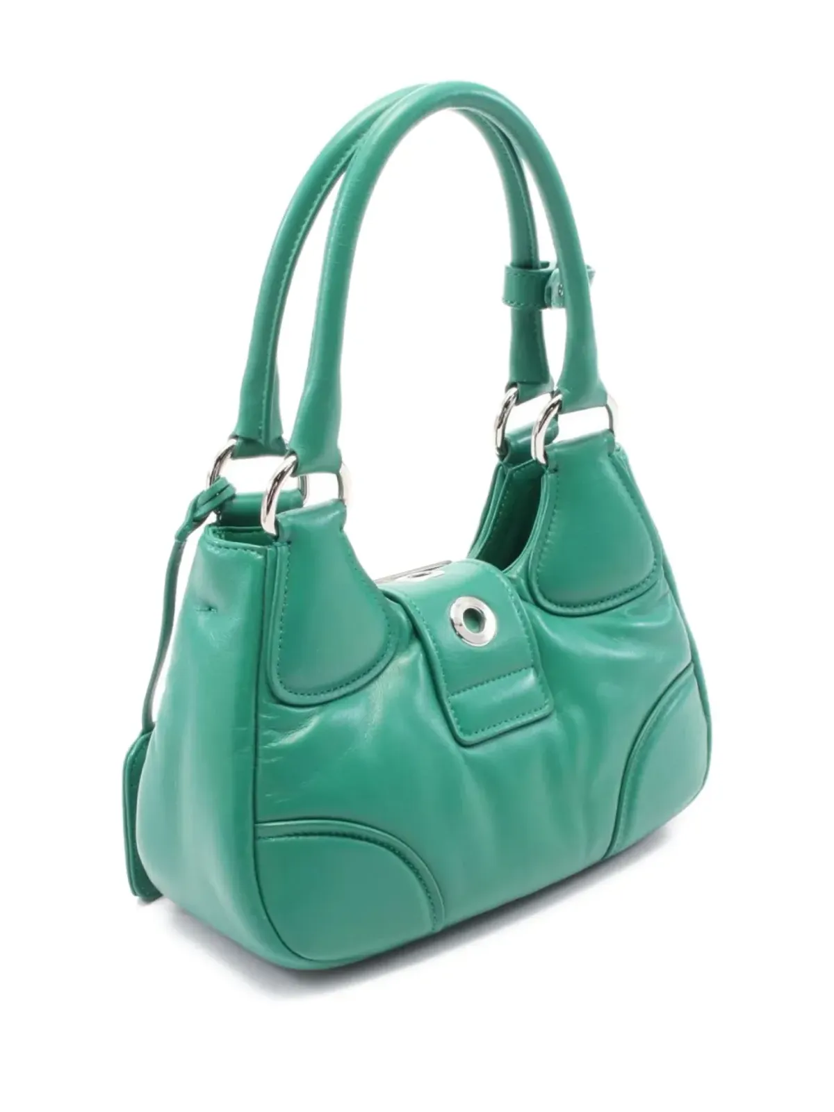 Prada ビンテージ パッド入りレザートップハンドルバッグ - グリーン - 画像2