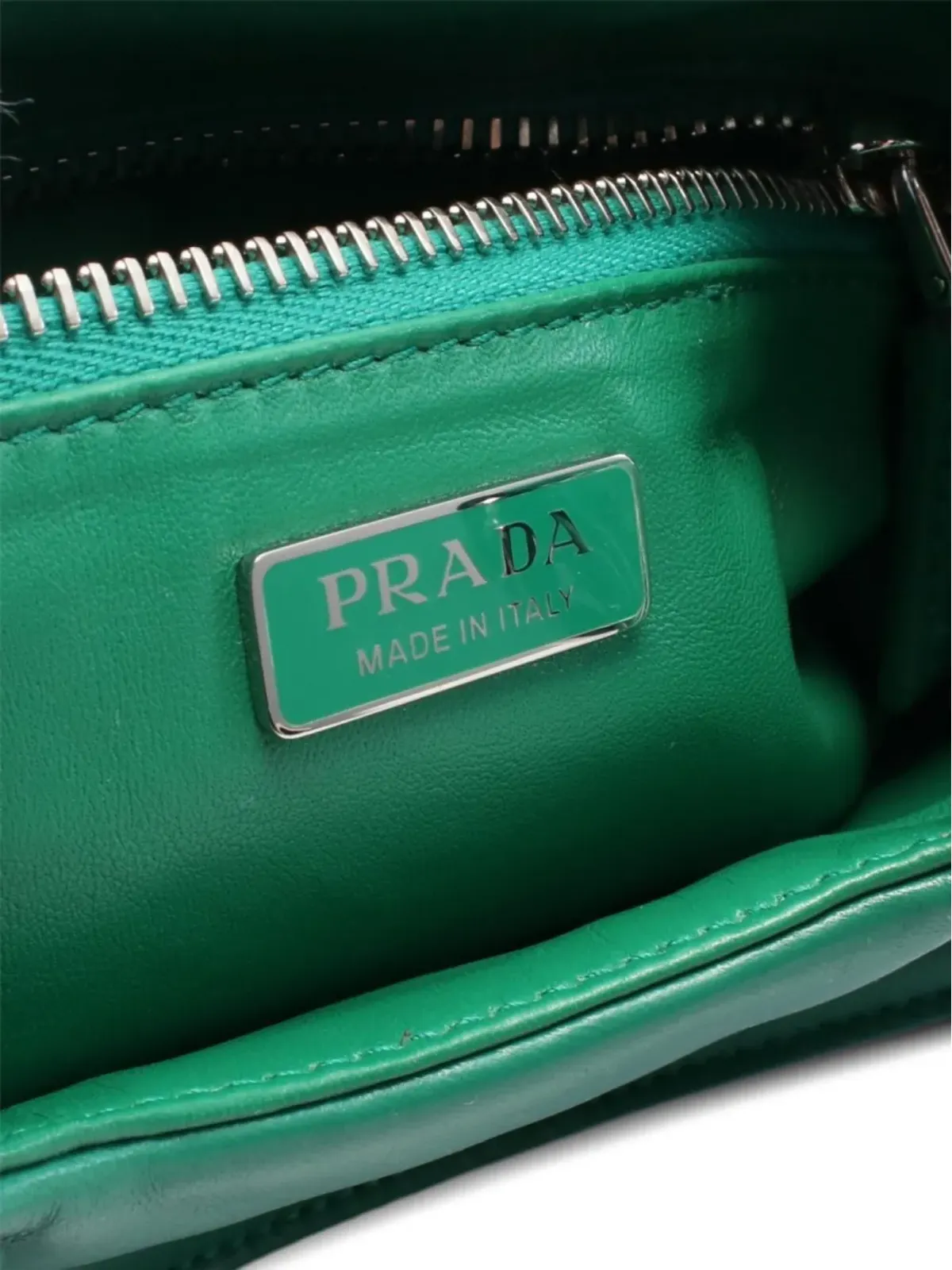 Prada ビンテージ パッド入りレザートップハンドルバッグ - グリーン - 画像3