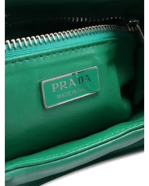 Prada ビンテージ パッド入りレザートップハンドルバッグ - グリーン - サムネイル3