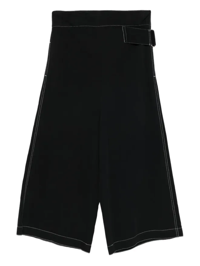 Yohji Yamamoto Pre-Owned Yohji Yamamoto Pre-Owned バックル付きハイウエストパンツ（ブラック）の商品画像