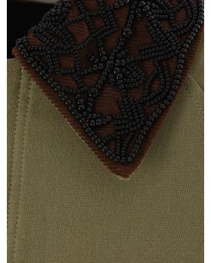 Namacheko 刺繍カラーのキャンバスジャケット グリーン - サムネイル4