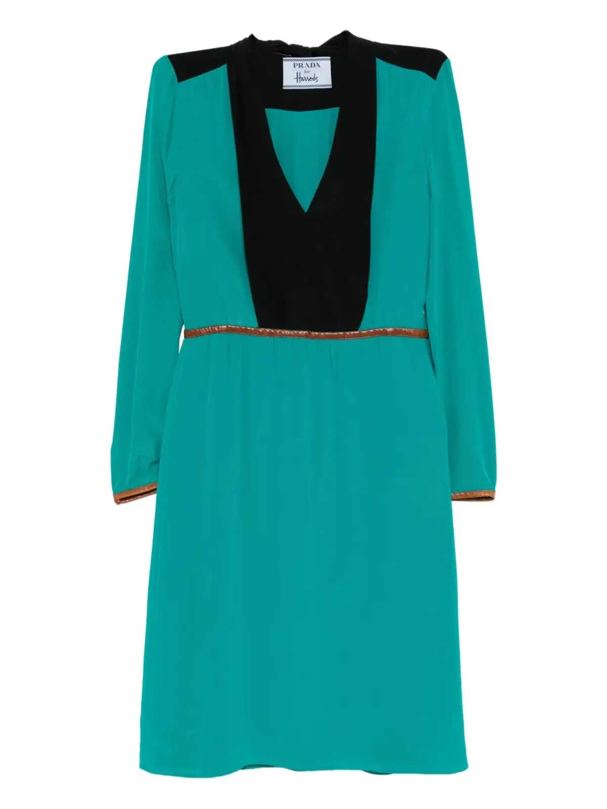 Prada ビンテージ Vネック ドレス - Green - 画像1