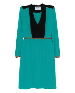 Prada ビンテージ Vネック ドレス - Green - サムネイル1