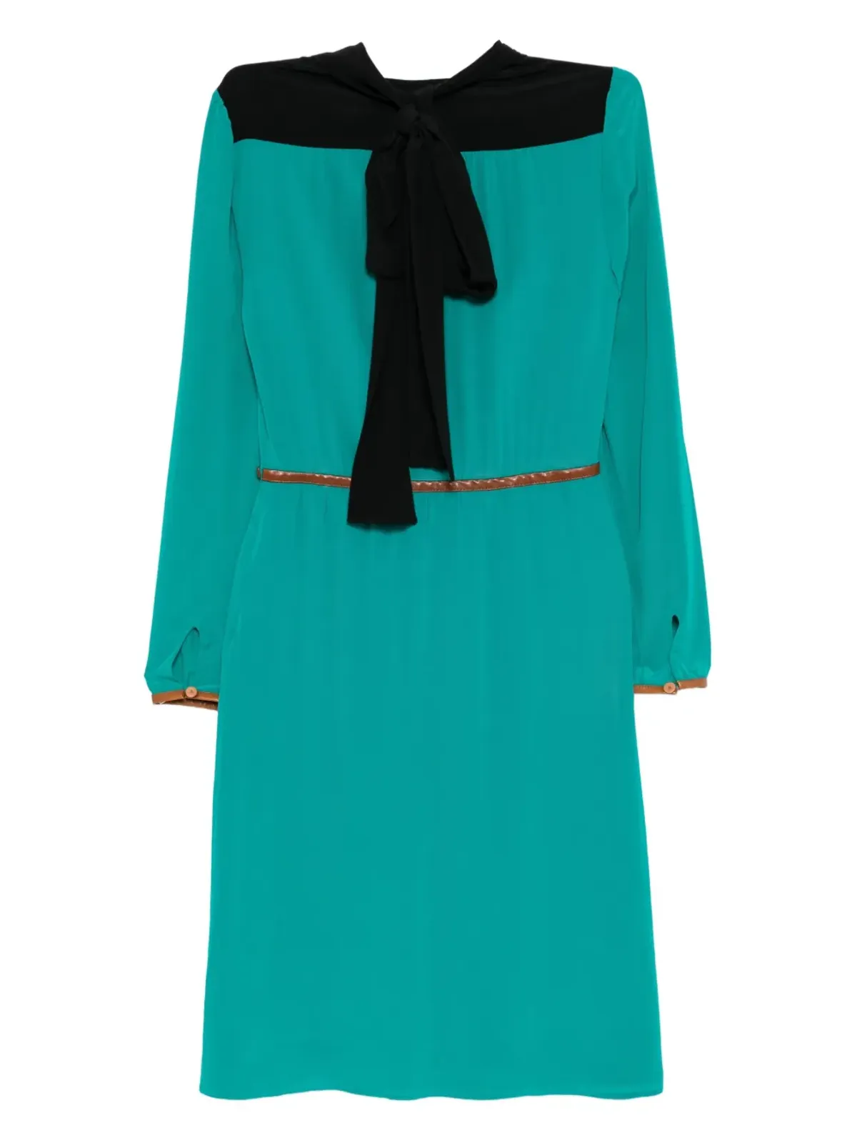 Prada ビンテージ Vネック ドレス - Green - 画像2