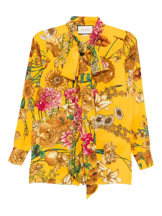 Gucci Pre-Owned Gucci ビンテージ フローラルシャツ - イエローの商品画像