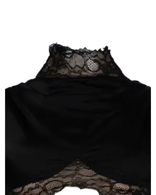 Di Petsa ミッドナイトレースクロップトップ - Black - サムネイル2