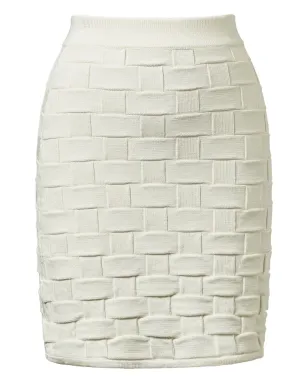 TOVE Ash knitted brick-pattern mini skirt - White - サムネイル1