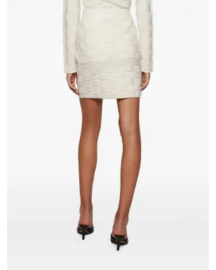 TOVE Ash knitted brick-pattern mini skirt - White - サムネイル4