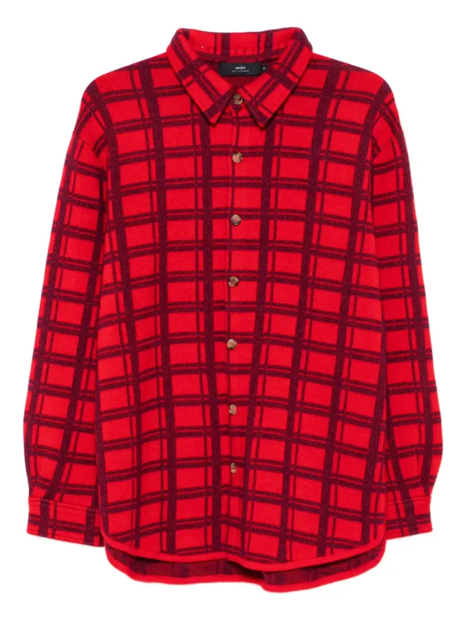 arch4 arch4 Mr. Young checked cashmere shirt - Redの商品画像